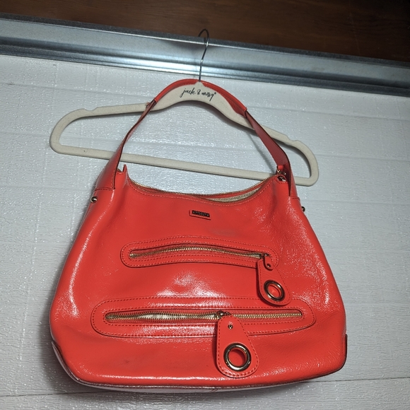 Kate Spade Coral Patent Leather Zip Hobo Bag - Picture 1 of 8